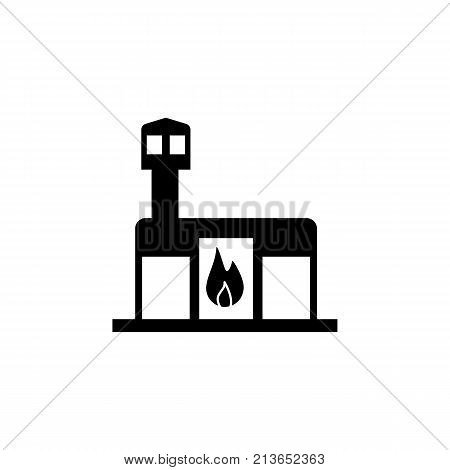 fire station building icon on white background