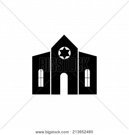 jewish Synagogue building icon on white background