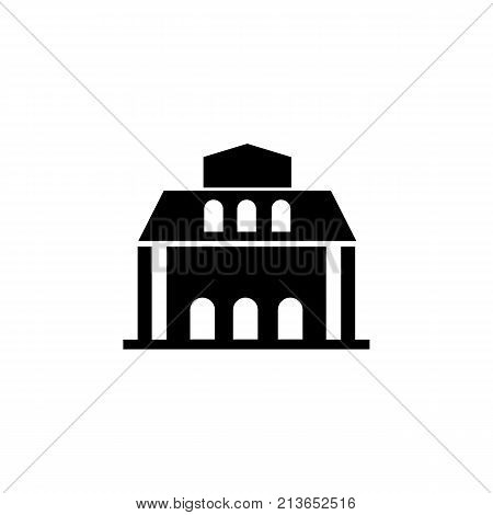 library museum building icon on white background