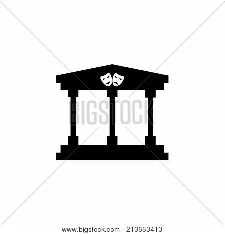 classical theater building icon on white background