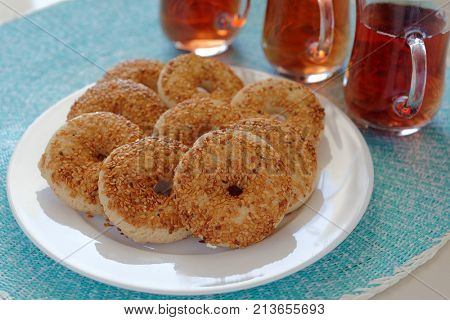 Kurabiye cookies and Turkish tea