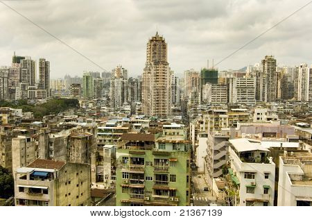 Macau med udsigt over byen fra oven