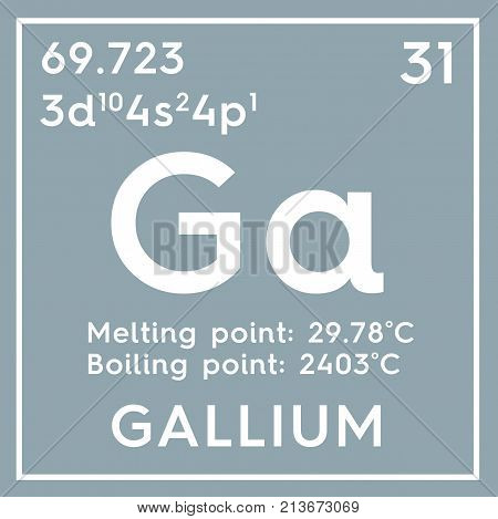Gallium. Post-transition Metals. Chemical Element Of Mendeleev's Periodic Table. 3D Illustration.