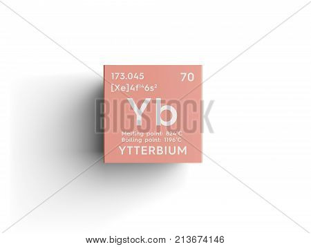 Ytterbium. Lanthanoids. Chemical Element Of Mendeleev's Periodic Table. 3D Illustration.