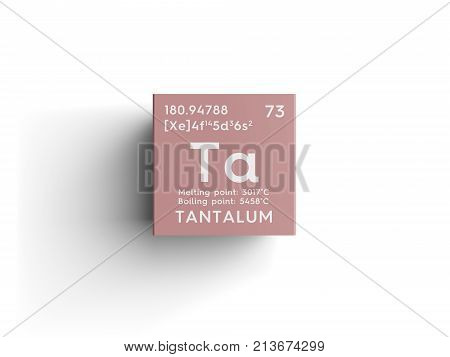 Tantalum. Transition Metals. Chemical Element Of Mendeleev's Periodic Table. 3D Illustration.