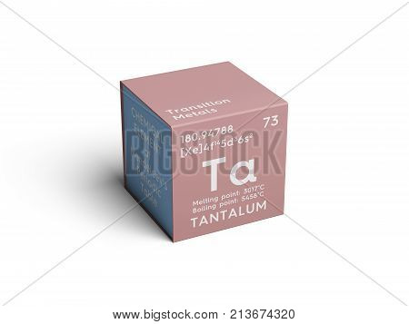Tantalum. Transition Metals. Chemical Element Of Mendeleev's Periodic Table. 3D Illustration.