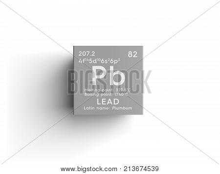 Lead. Plumbum. Post-transition Metals. Chemical Element Of Mendeleev's Periodic Table. 3D Illustrati