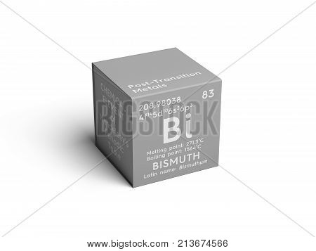 Bismuth. Bishmuthum. Post-transition Metals. Chemical Element Of Mendeleev's Periodic Table. 3D Illu