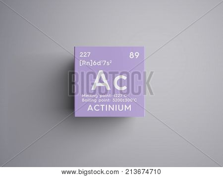 Actinium. Actinoids. Chemical Element Of Mendeleev's Periodic Table. 3D Illustration.