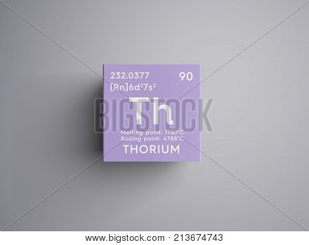 Thorium. Actinoids. Chemical Element Of Mendeleev's Periodic Table. 3D Illustration.