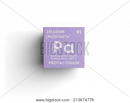 Protactinium. Actinoids. Chemical Element Of Mendeleev's Periodic Table. 3D Illustration.