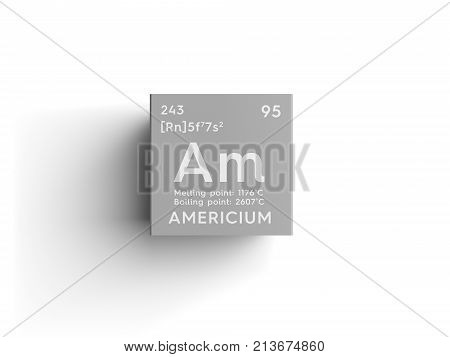 Americium. Actinoids. Chemical Element Of Mendeleev's Periodic Table. 3D Illustration.
