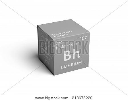 Bohrium. Transition Metals. Chemical Element Of Mendeleev's Periodic Table. 3D Illustration.