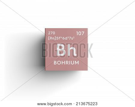 Bohrium. Transition Metals. Chemical Element Of Mendeleev's Periodic Table. 3D Illustration.