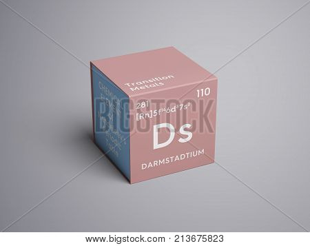 Darmstadtium. Transition Metals. Chemical Element Of Mendeleev's Periodic Table. 3D Illustration.