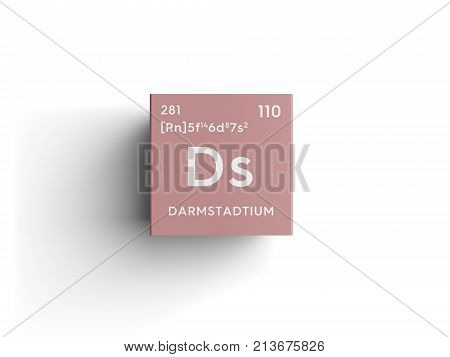 Darmstadtium. Transition Metals. Chemical Element Of Mendeleev's Periodic Table. 3D Illustration.