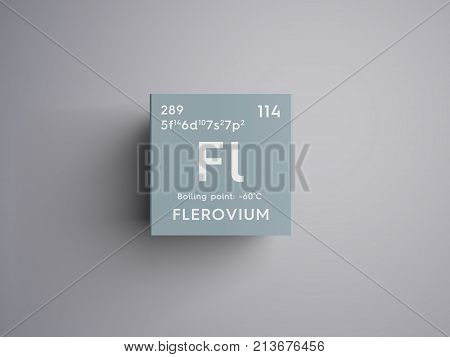 Flerovium. Post-transition Metals. Chemical Element Of Mendeleev's Periodic Table. 3D Illustration.