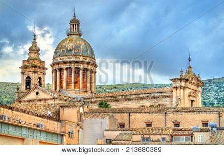 The Basilica of Mary SS. Annunziata in Comiso. Sicily, Southern Italy