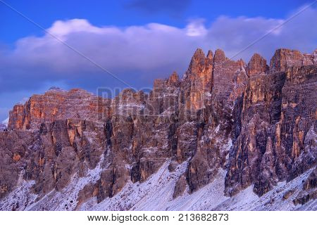 Croda da Lago in the Dolomites, Italy, Europe