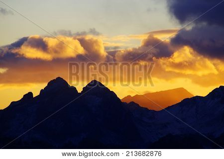 Alpine landscape in the Dolomites, Italy, Europe
