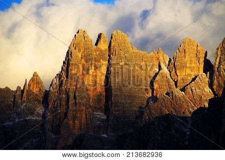 Alpine landscape in the Dolomites, Italy, Europe