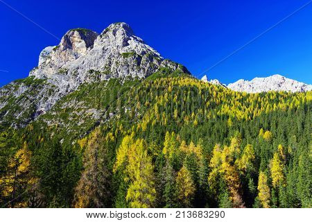 Alpine landscape in the Dolomites, Italy, Europe