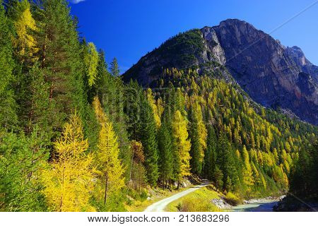 Alpine landscape in the Dolomites, Italy, Europe