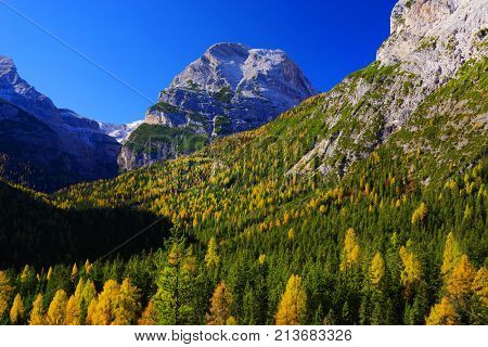 Alpine landscape in the Dolomites, Italy, Europe
