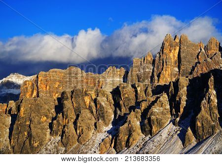 Alpine landscape in the Dolomites, Italy, Europe