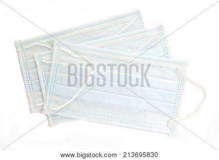 Surgical Ear-Loop Mask on White background,medical face mask for protect dust and gas or illness