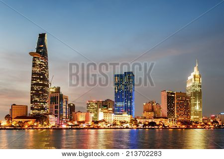 Ho Chi Minh City And The Saigon River At Sunset