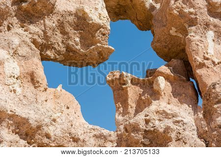 Beautiful view of cliffs from yellow red limestone (butterfly)