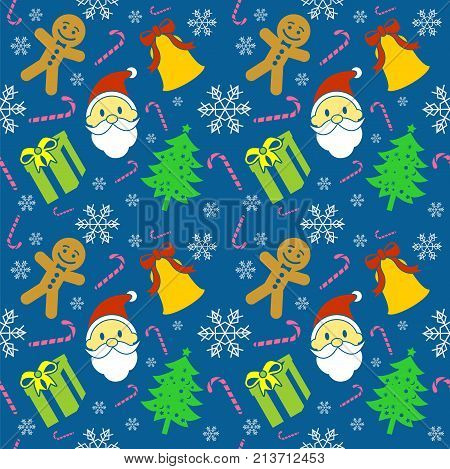 Happy Christmas Vector Seamless Pattern Background Design