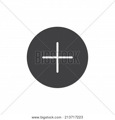 Add icon vector, filled flat sign, solid pictogram isolated on white. Plus symbol, logo illustration.