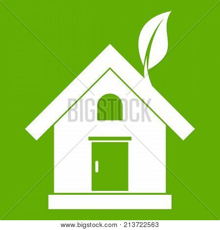 Eco house concept in simple style isolated on white background vector illustration