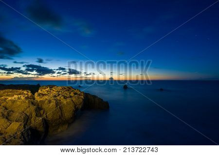 Avali beach at sunset - Lefkas island Greece
