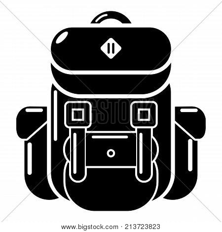 Backpack tourism icon. Simple illustration of backpack tourism vector icon for web