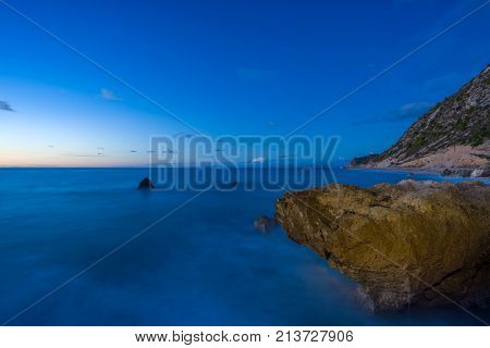 Avali beach at sunset - Lefkas island Greece