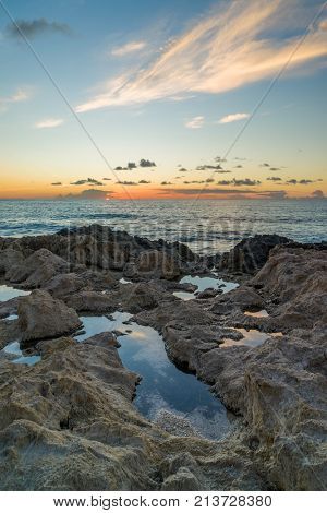 Avali beach at sunset - Lefkas island Greece