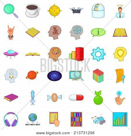 Human head icons set. Cartoon style of 36 human head vector icons for web isolated on white background