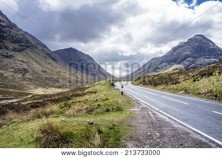 The road to Glencoe in the scottish highlands, uk