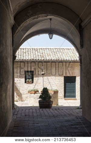 Recanati (Ancona Marches Italy): typical buildings of the historic town.