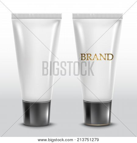 Realistic tube. For cosmetics, ointments, cream tooth paste glue Vectorelements