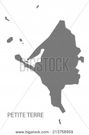 Petite Terre Map Of Mayotte Grey Illustration Silhouette Shape