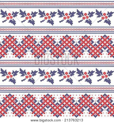 Winter Festive Christmas Knitted Pattern Woolen Knitted