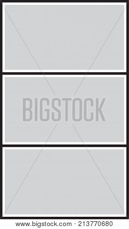 Vector frame for photos and pictures, photo collage, photo puzzle black and white