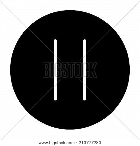 Pause button. 96x96 vector silhouette icon isolated on white background