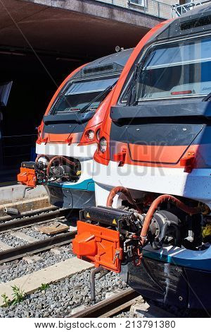 Cabs of high-speed trains of the railway