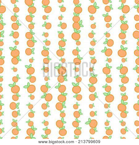 Seamless pattern with oranges in simple flat style. Endless wrap background.