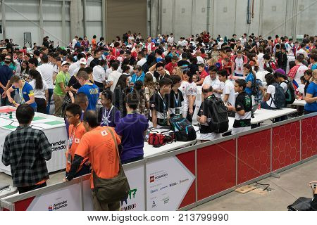 San Jose, Costa Rica - November 12, 2017: The Largest Robotics Competition In Costa Rica For Student